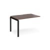 Adapt add on unit single 1200mm x 800mm - black frame Walnut top - E128-AB-K-W