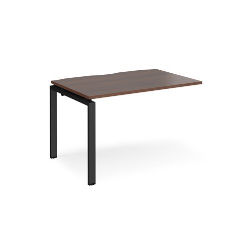 Adapt add on unit single 1200mm x 800mm - black frame Walnut top - E128-AB-K-W