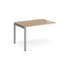 Adapt add on unit single 1200mm x 800mm - silver frame Beech top - E128-AB-S-B