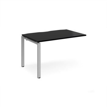 Adapt add on unit single 1200mm x 800mm - silver frame black top - E128-AB-S-BK