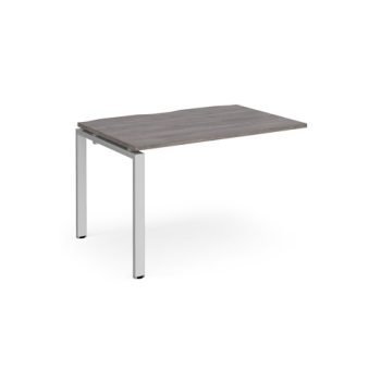 Adapt add on unit single 1200mm x 800mm - silver frame Grey Oak Top - E128-AB-S-GO