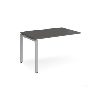 Adapt add on unit single 1200mm x 800mm - silver frame storm grey top - E128-AB-S-OG