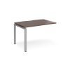 Adapt add on unit single 1200mm x 800mm - silver frame Walnut top - E128-AB-S-W