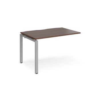 Adapt add on unit single 1200mm x 800mm - silver frame Walnut top - E128-AB-S-W