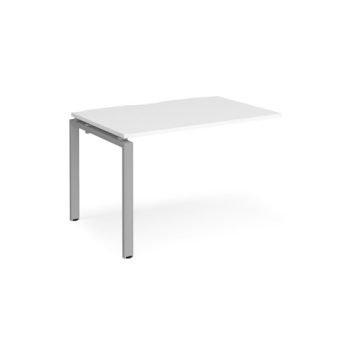 Adapt add on unit single 1200mm x 800mm - silver frame White Top - E128-AB-S-WH