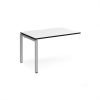 Adapt add on unit single 1200mm x 800mm - silver frame White Top black edge - E128-AB-S-WK