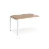 Adapt add on unit single 1200mm x 800mm - white frame Beech top - E128-AB-WH-B
