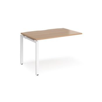 Adapt add on unit single 1200mm x 800mm - white frame Beech top - E128-AB-WH-B