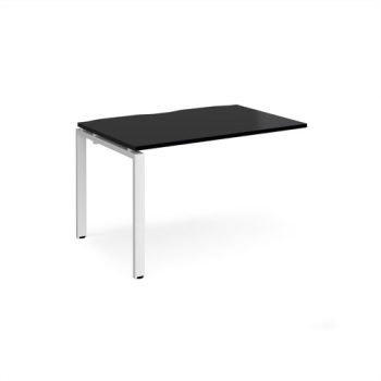 Adapt add on unit single 1200mm x 800mm - white frame black top - E128-AB-WH-BK