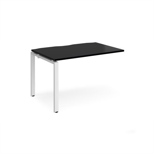 Adapt add on unit single 1200mm x 800mm - white frame black top - E128-AB-WH-BK