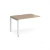 Adapt add on unit single 1200mm x 800mm - white frame Kendal Oak Top - E128-AB-WH-KO