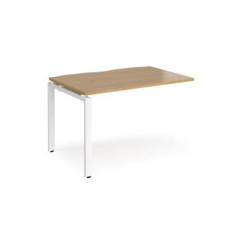 Adapt add on unit single 1200mm x 800mm - white frame Oak Top - E128-AB-WH-O