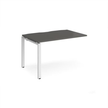 Adapt add on unit single 1200mm x 800mm - white frame storm grey top - E128-AB-WH-OG