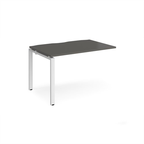 Adapt add on unit single 1200mm x 800mm - white frame storm grey top - E128-AB-WH-OG