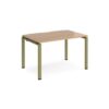 Adapt single desk 1200mm x 800mm - green frame Beech top - E128-GN-B