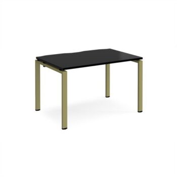 Adapt single desk 1200mm x 800mm - green frame black top - E128-GN-BK