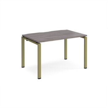 Adapt single desk 1200mm x 800mm - green frame Grey Oak Top - E128-GN-GO