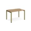 Adapt single desk 1200mm x 800mm - green frame Oak Top - E128-GN-O