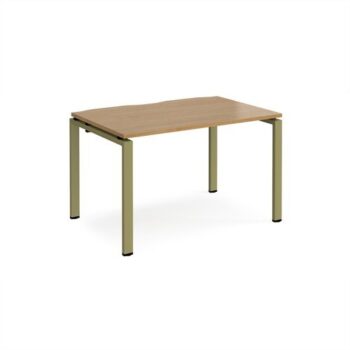 Adapt single desk 1200mm x 800mm - green frame Oak Top - E128-GN-O