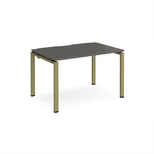 Adapt single desk 1200mm x 800mm - green frame storm grey top - E128-GN-OG