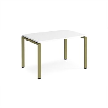 Adapt single desk 1200mm x 800mm - green frame White Top - E128-GN-WH
