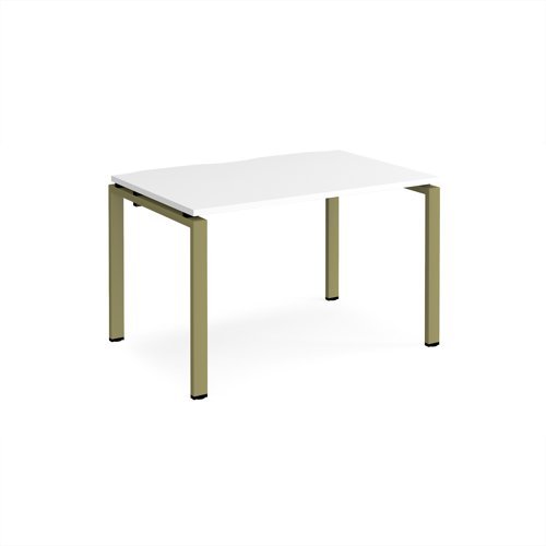 Adapt single desk 1200mm x 800mm - green frame White Top - E128-GN-WH