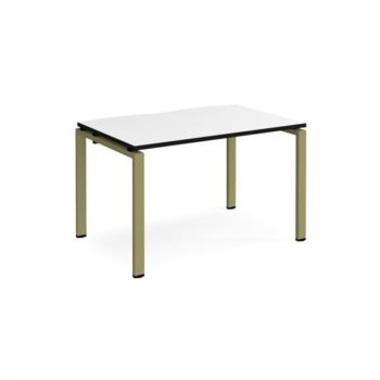 Adapt single desk 1200mm x 800mm - green frame White Top black edge - E128-GN-WK