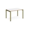Adapt single desk 1200mm x 800mm - green frame White Top oak edge - E128-GN-WO