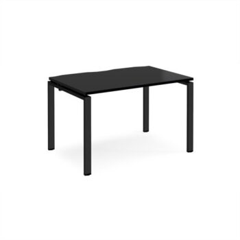 Adapt single desk 1200mm x 800mm - black frame black top - E128-K-BK