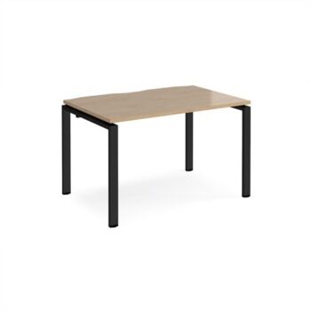 Adapt single desk 1200mm x 800mm - black frame Kendal Oak Top - E128-K-KO