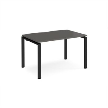 Adapt single desk 1200mm x 800mm - black frame storm grey top - E128-K-OG