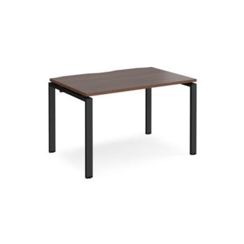 Adapt single desk 1200mm x 800mm - black frame Walnut top - E128-K-W