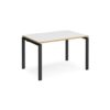 Adapt single desk 1200mm x 800mm - black frame White Top with oak edging - E128-K-WO
