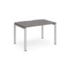 Adapt single desk 1200mm x 800mm - silver frame Grey Oak Top - E128-S-GO