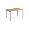 Adapt single desk 1200mm x 800mm - silver frame Kendal Oak Top - E128-S-KO