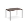 Adapt single desk 1200mm x 800mm - silver frame Walnut top - E128-S-W