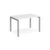 Adapt single desk 1200mm x 800mm - silver frame White Top - E128-S-WH