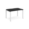 Adapt single desk 1200mm x 800mm - white frame black top - E128-WH-BK