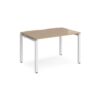 Adapt single desk 1200mm x 800mm - white frame Kendal Oak Top - E128-WH-KO