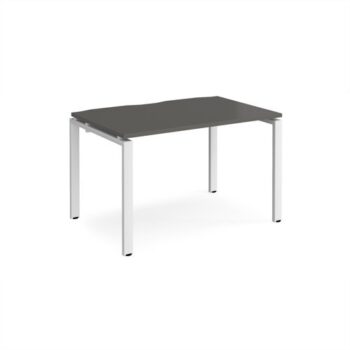 Adapt single desk 1200mm x 800mm - white frame storm grey top - E128-WH-OG