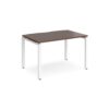 Adapt single desk 1200mm x 800mm - white frame Walnut top - E128-WH-W