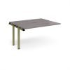 Adapt add on unit single 1400mm x 1200mm - green frame Grey Oak Top - E1412-AB-GN-GO
