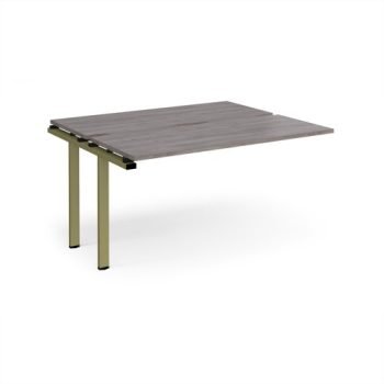Adapt add on unit single 1400mm x 1200mm - green frame Grey Oak Top - E1412-AB-GN-GO
