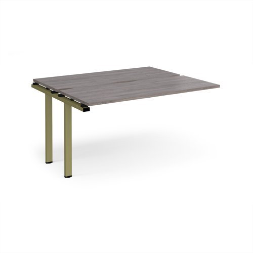 Adapt add on unit single 1400mm x 1200mm - green frame Grey Oak Top - E1412-AB-GN-GO