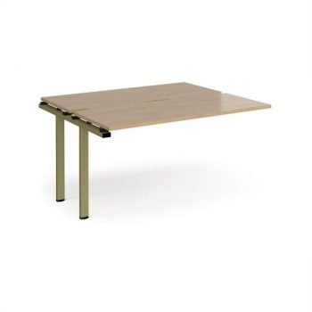 Adapt add on unit single 1400mm x 1200mm - green frame Kendal Oak Top - E1412-AB-GN-KO
