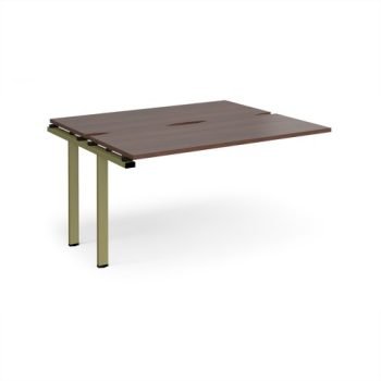 Adapt add on unit single 1400mm x 1200mm - green frame Walnut top - E1412-AB-GN-W