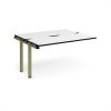 Adapt add on unit single 1400mm x 1200mm - green frame White Top black edge - E1412-AB-GN-WK