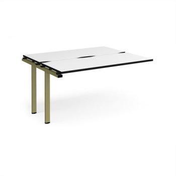 Adapt add on unit single 1400mm x 1200mm - green frame White Top black edge - E1412-AB-GN-WK