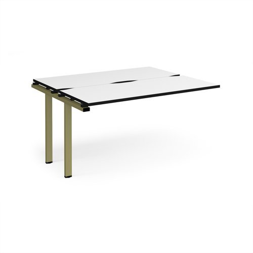 Adapt add on unit single 1400mm x 1200mm - green frame White Top black edge - E1412-AB-GN-WK