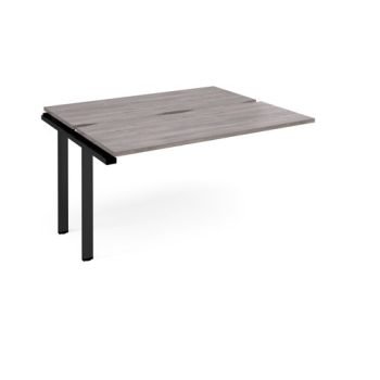 Adapt add on unit single 1400mm x 1200mm - black frame Grey Oak Top - E1412-AB-K-GO
